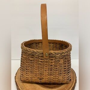 Bentwood Handle Split Bamboo Basket